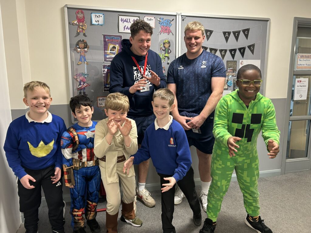 Bristol Bears Rugby players visit Minerva on World Book Day