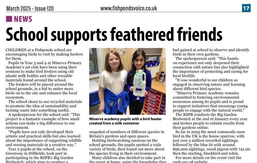 Minerva Academy in the Fishponds Voice!
